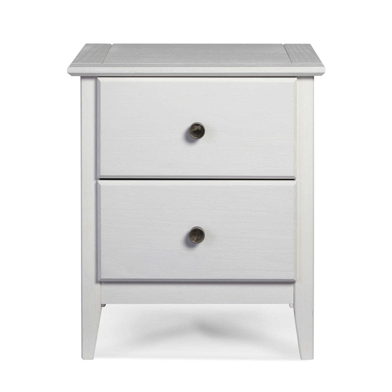 Greenport 2-Drawer Bedroom Nightstand, Solid Wood with Brushed