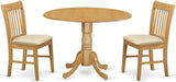 5 Piece Room Furniture Set Includes a Round Kitchen Table with Dropleaf and 4 Linen Fabric