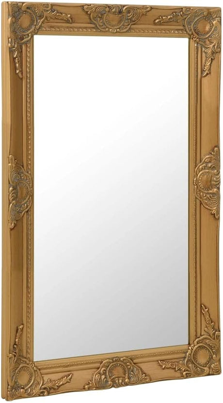 Wall Mounted Baroque Style Mirror 19.7"x31.5" in Gold, Ornately Designed