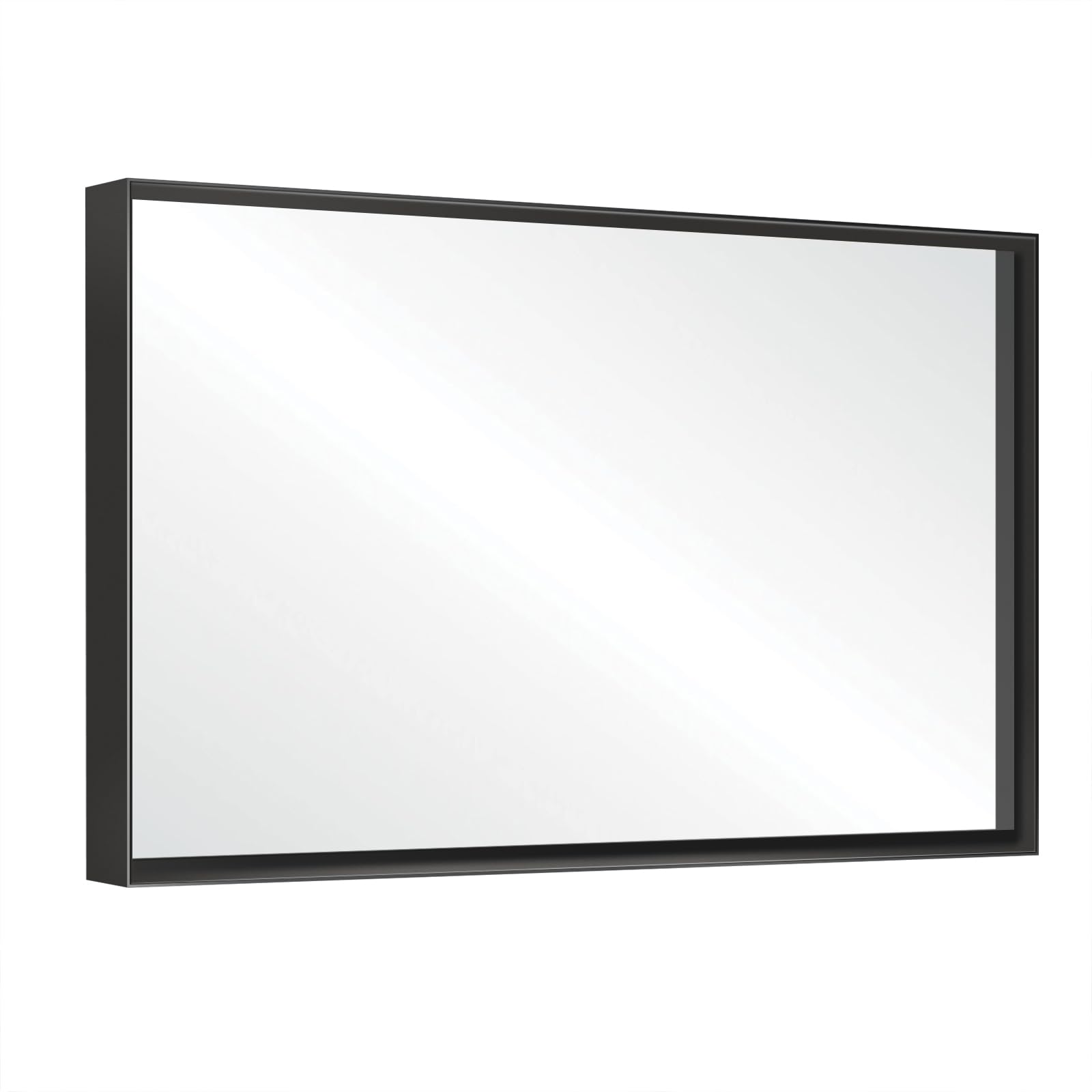 Bathroom Mirrors, Black Metal Framed Vanity Mirror for Over Sink Wall