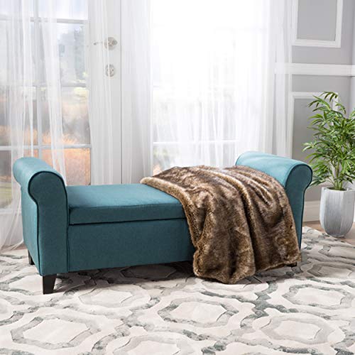 Hayes Armed Fabric Storage Bench