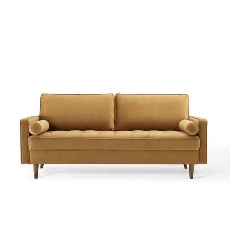 EEI-3764-COG Valour Performance Velvet Sofa, Cognac