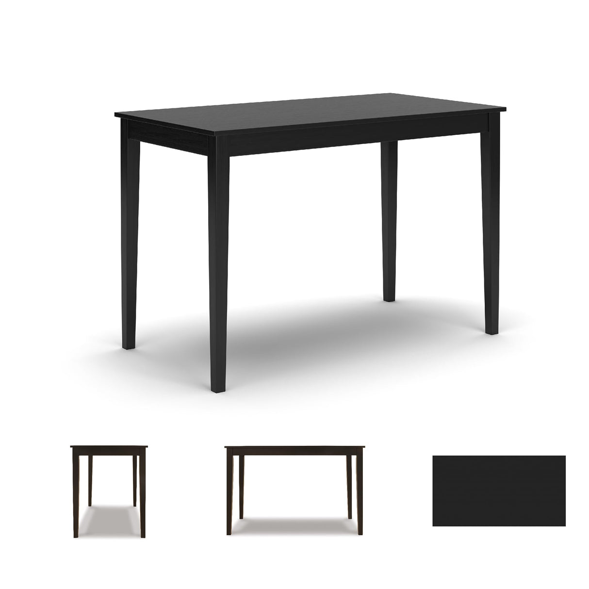 Kimonte Rectangular Dining Table - Contemporary Black Wood