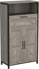 Farmhouse Storage Cabinet, Bathroom Cabinet with Doors and Drawer, Wood Bathroom