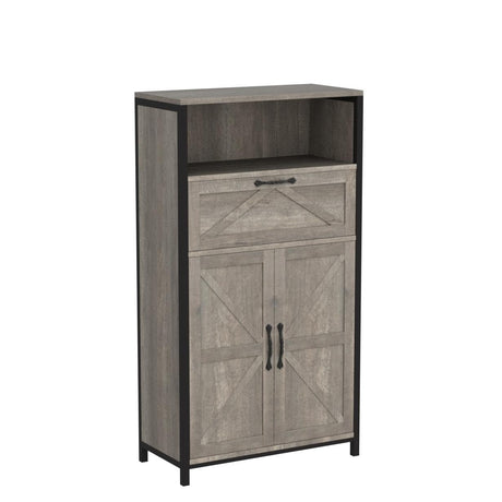 Farmhouse Storage Cabinet, Bathroom Cabinet with Doors and Drawer, Wood Bathroom