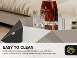 Modern Silver Stainless Coffee Table, Small Diamond Fashion Design