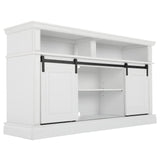 White TV Stand, Entertainment Center for 65 inch TV, 58" Farmhouse TV Stand