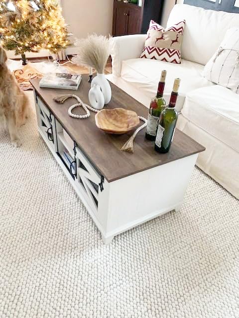 Wool Cotton Hand Woven Chunky Knit Popcorn Rug - Ivory Contemporary Area Rug