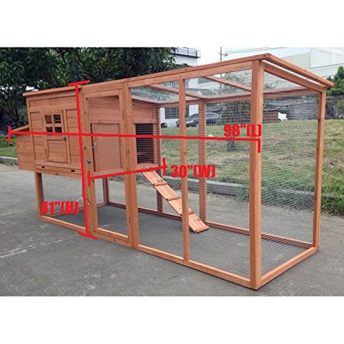 Large 95" Deluxe Solid Wood Hen Chicken Cage House Coop Huge