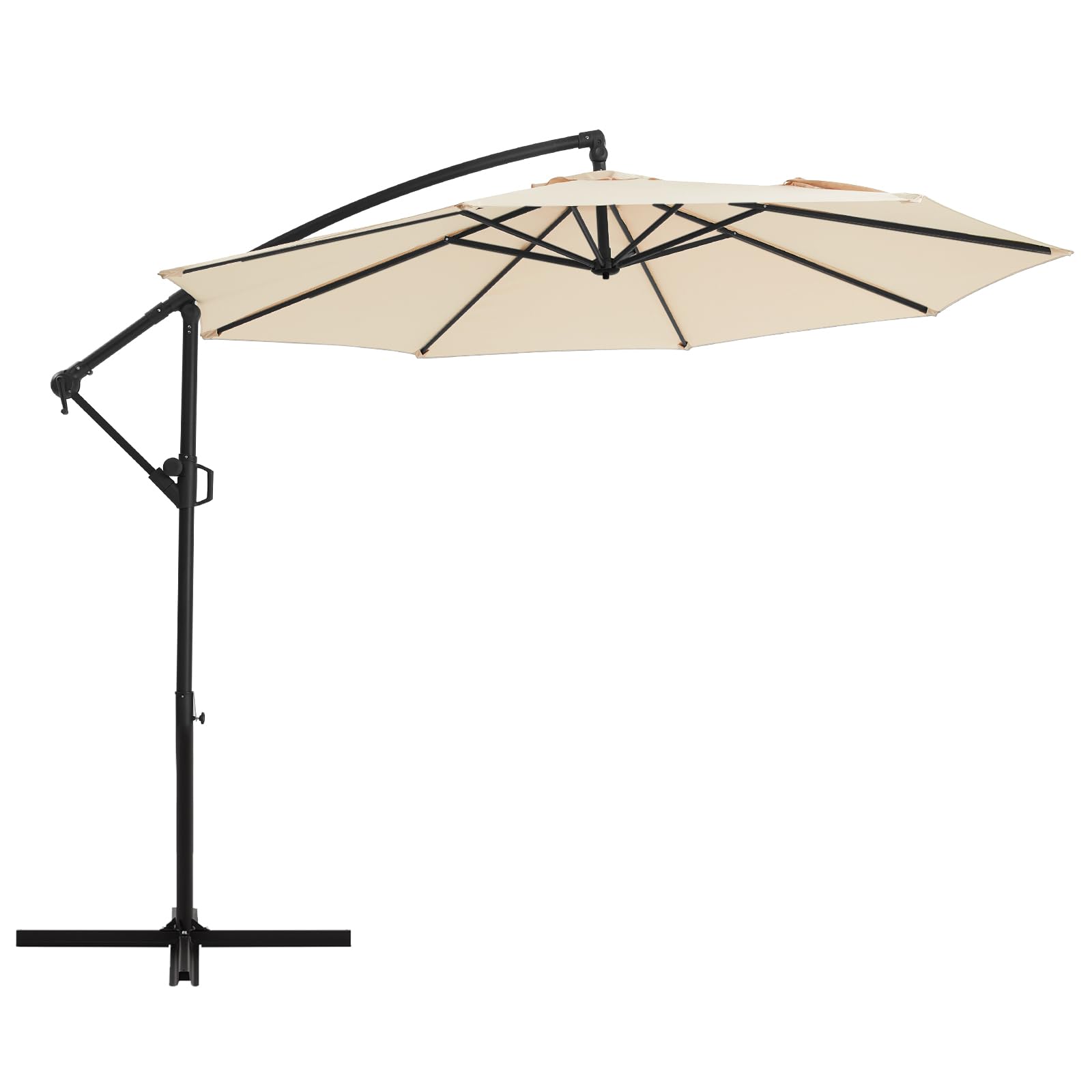 10ft Patio Umbrellas Offset Outdoor Cantilever Hanging Umbrella w/Infinite Tilt