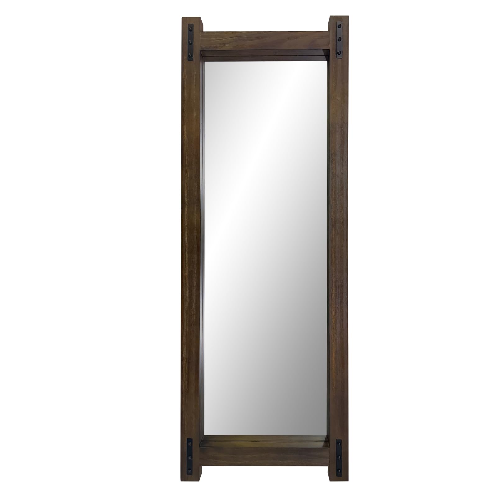 Full Length Mirror with Wood Frame 60x21 - Standing Floor & Wall Mounted