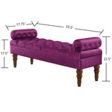 Violet End of Bed Bench,Velvet Long Bench for Bedroom