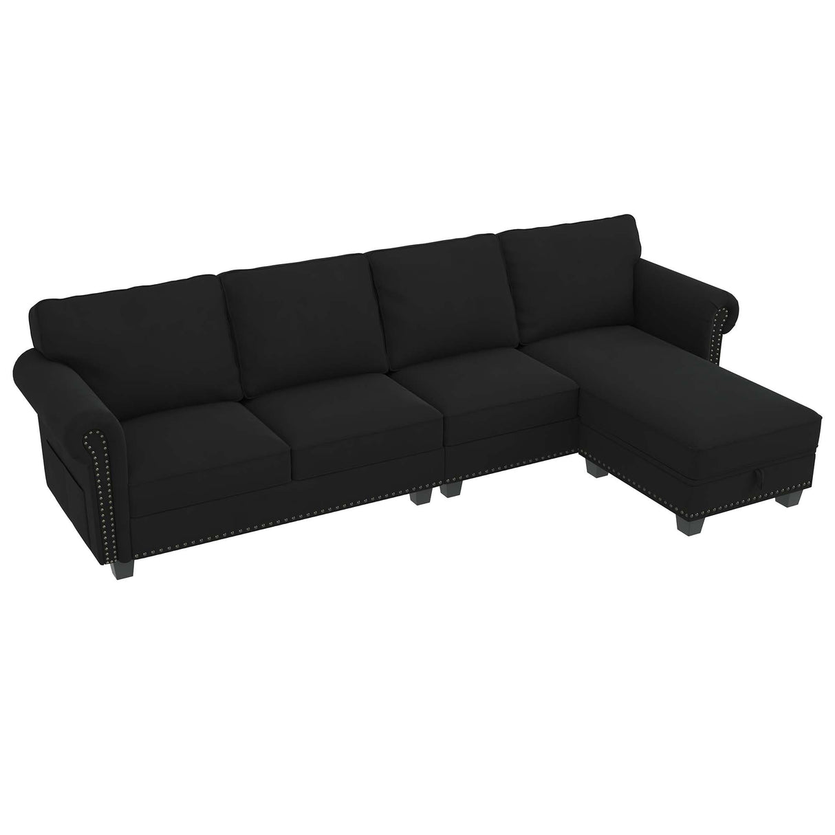 Velvet Sectional Sofa, L Shaped Sectional Couch Convertible Sofa Couch