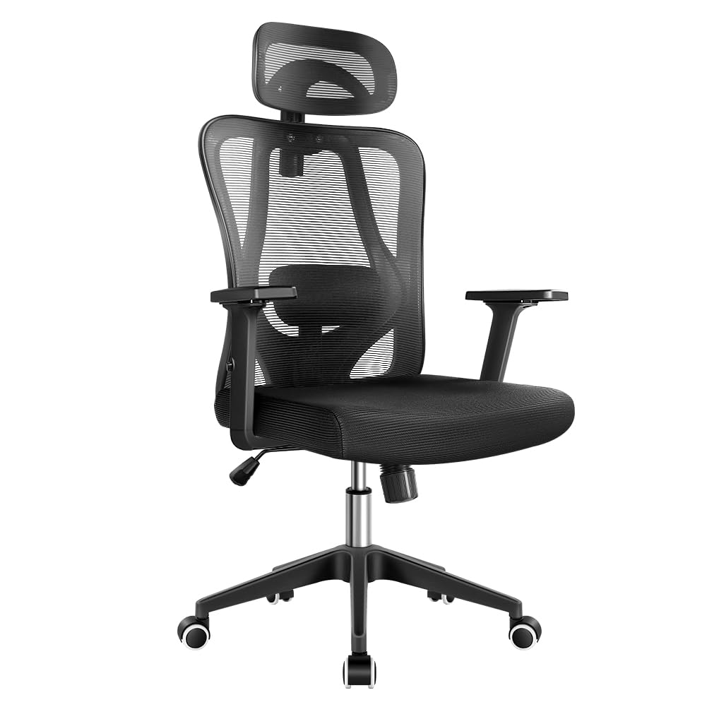 Black Ergonomic Office Chair Height Adjustble Mesh Desk Chair for Home Office