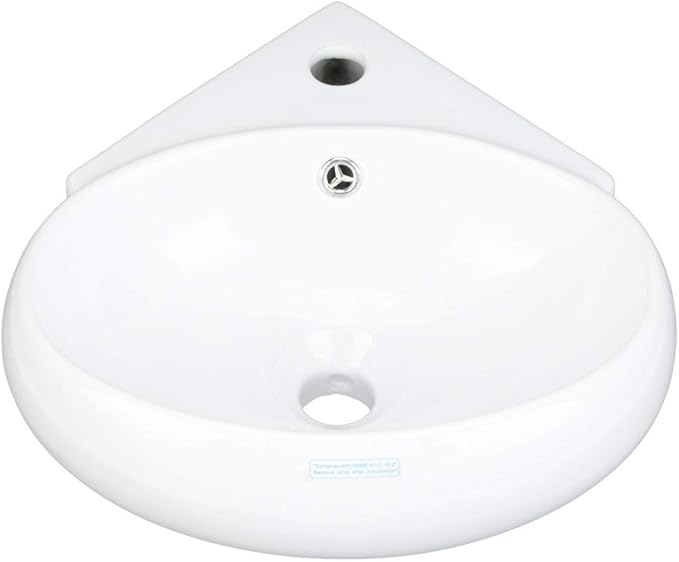 Supply Manufacturing Corner Wall Mount Bathroom Sink 15 3/4 In