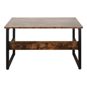 Computer Study Desk with Bookshelf, Large Home Office Desk with Storage and Shelf Industrial Study