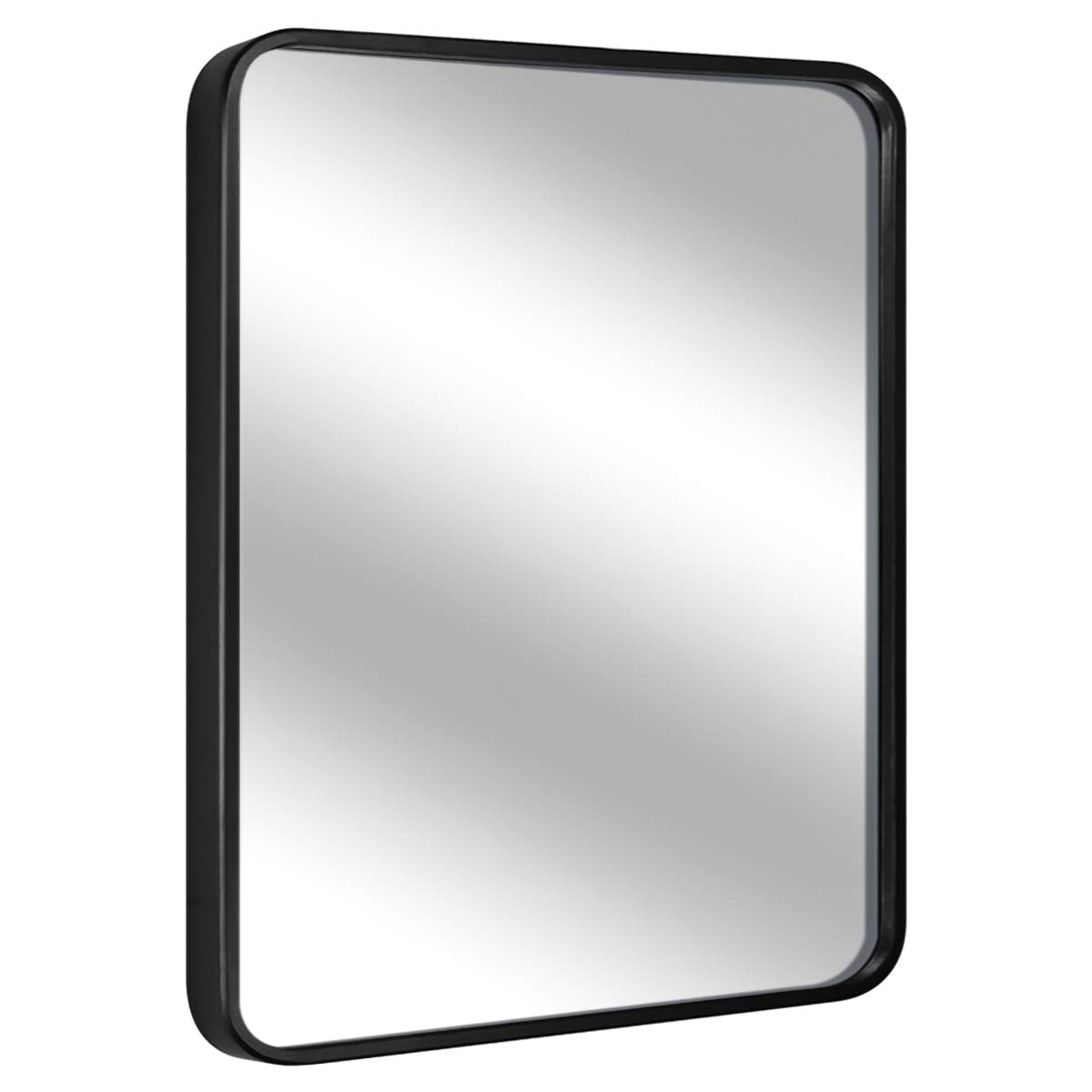Black Bathroom Mirror for Wall, 1.3” Metal Frame Rectangle Mirror