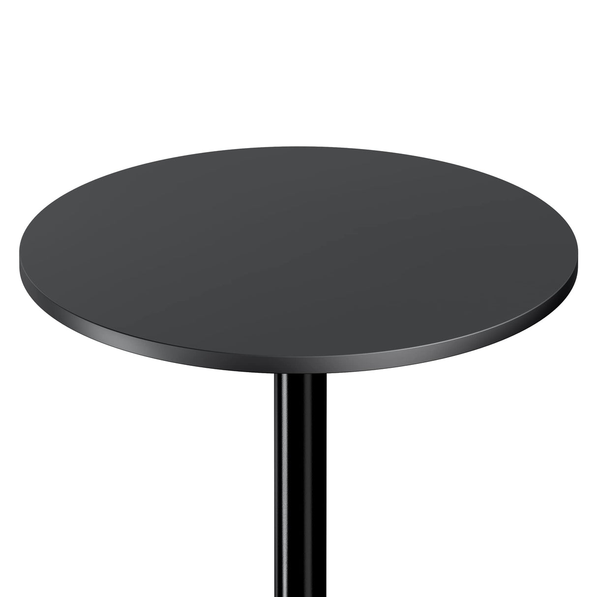 Obsidian Pub Table Round Black Mdf Top with Black Leg And Base - 23.7-Inch Top