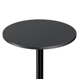 Obsidian Pub Table Round Black Mdf Top with Black Leg And Base - 23.7-Inch Top