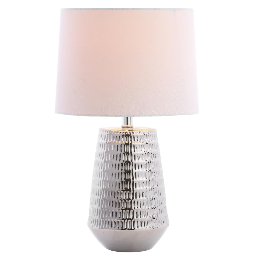 Lighting Collection Stark Plated Silver 28-inch Bedroom Living Room Home Office