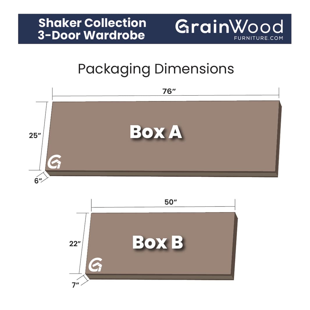 Shaker 3-Door Wardrobe, Expresso