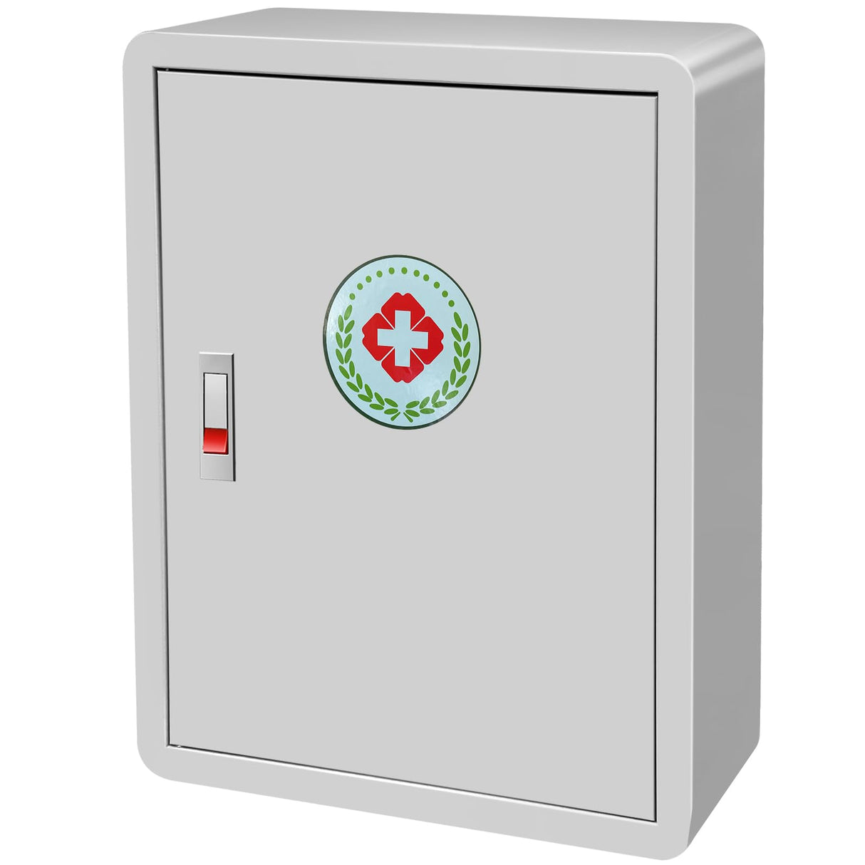 Wall-Mounted Medicine Cabinet, Large Latching First Aid Cabinet for Safe Storage