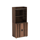 Wine Bar Cabinet for Liquor and Glasses with 12 Wine Bottle Racks