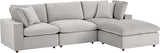 Modway Commix Down-Filled Overstuffed Vegan Leather 4-Piece Sectional Sofa