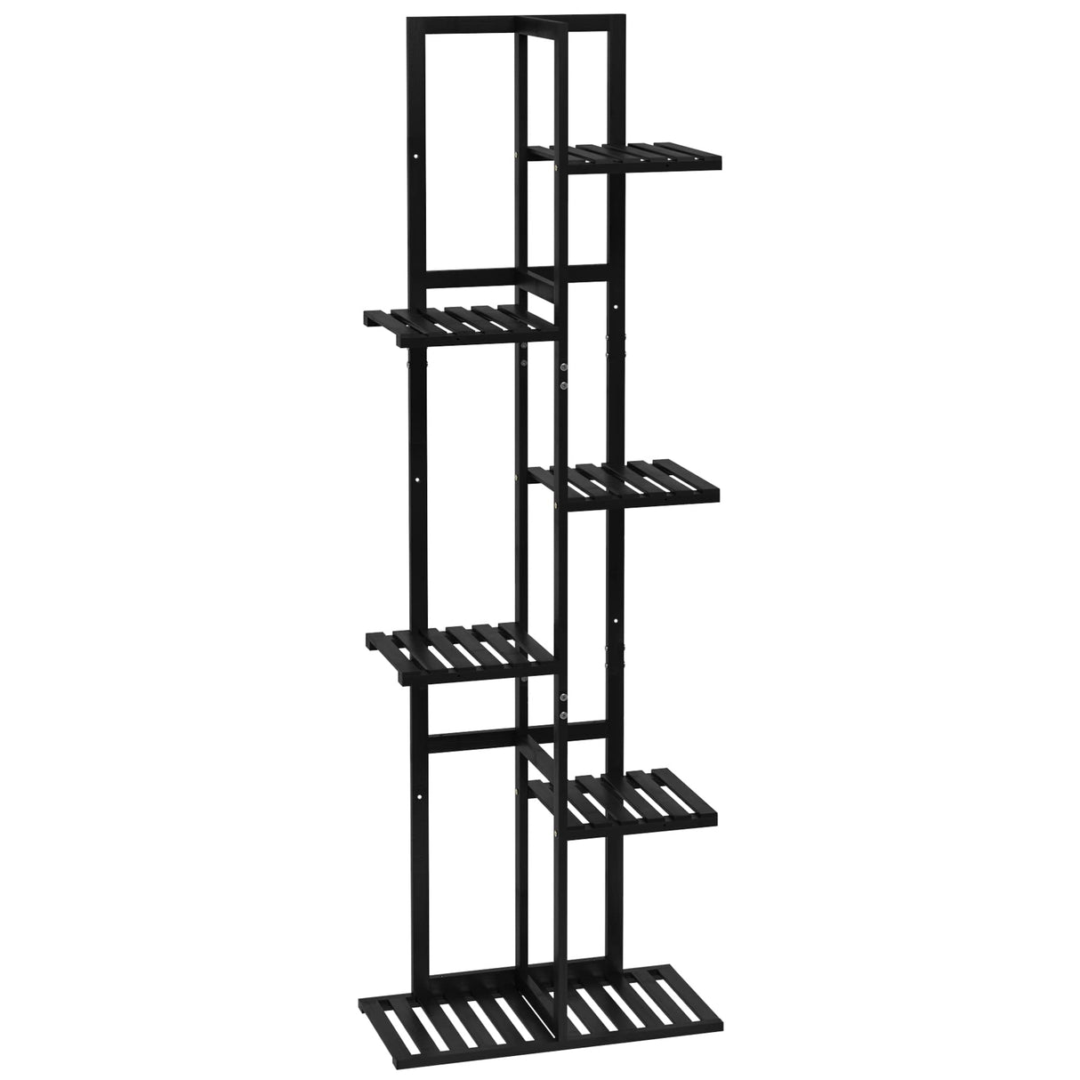 Laiensia Bamboo Plant Stand Rack 6 Tier,Multiple Stand Holder Shelf Rack, Indoor&Outdoor Planter Display Shelves for Patio Garden, Living Room, Corner Balcony and Bedroom,Black