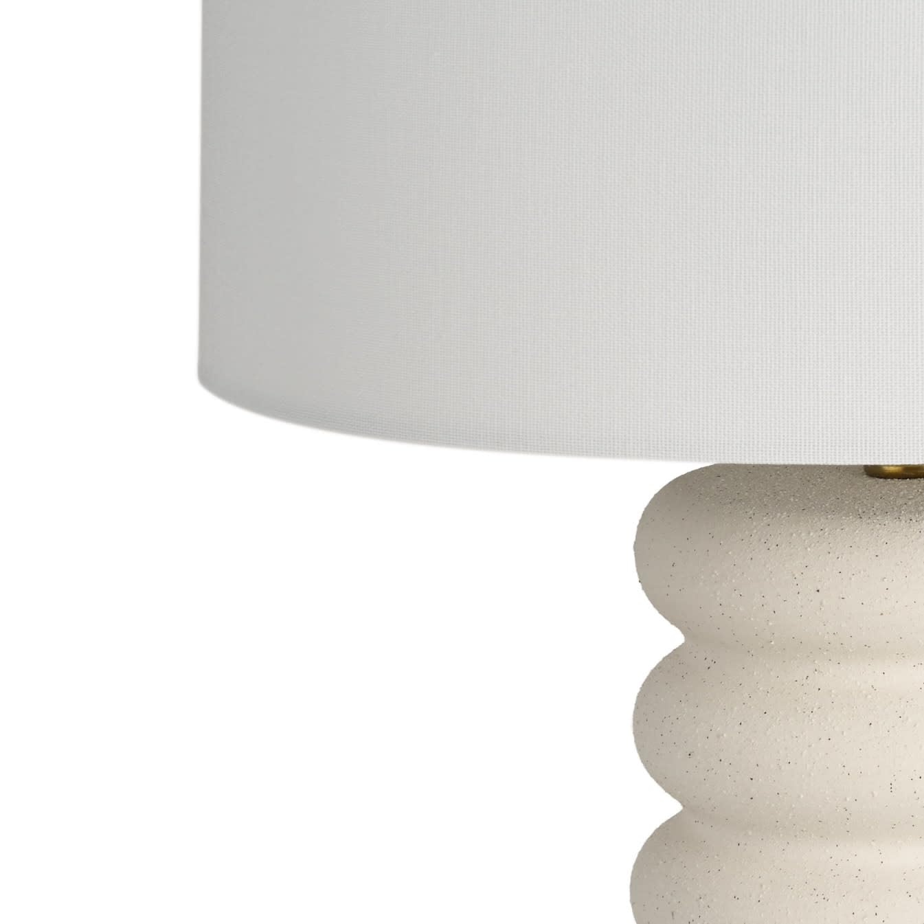 28" White Textured Ceramic Ripple Table Lamp