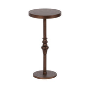 Stratton Round Pedestal Drink Table, 13 x 13 x 26, Bronze, Decorative Mini Table