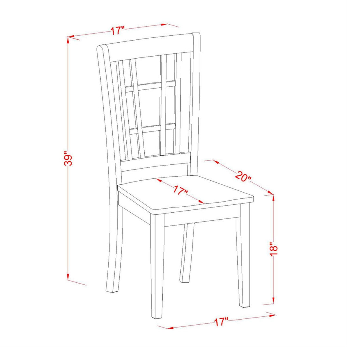 NDNI3-WHI-W Norden 3 Piece Dinette Set for Small Spaces Contains a Rectangle Table