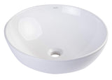 BA351 18-Inch Round Ceramic Above Mount Bathroom Basin