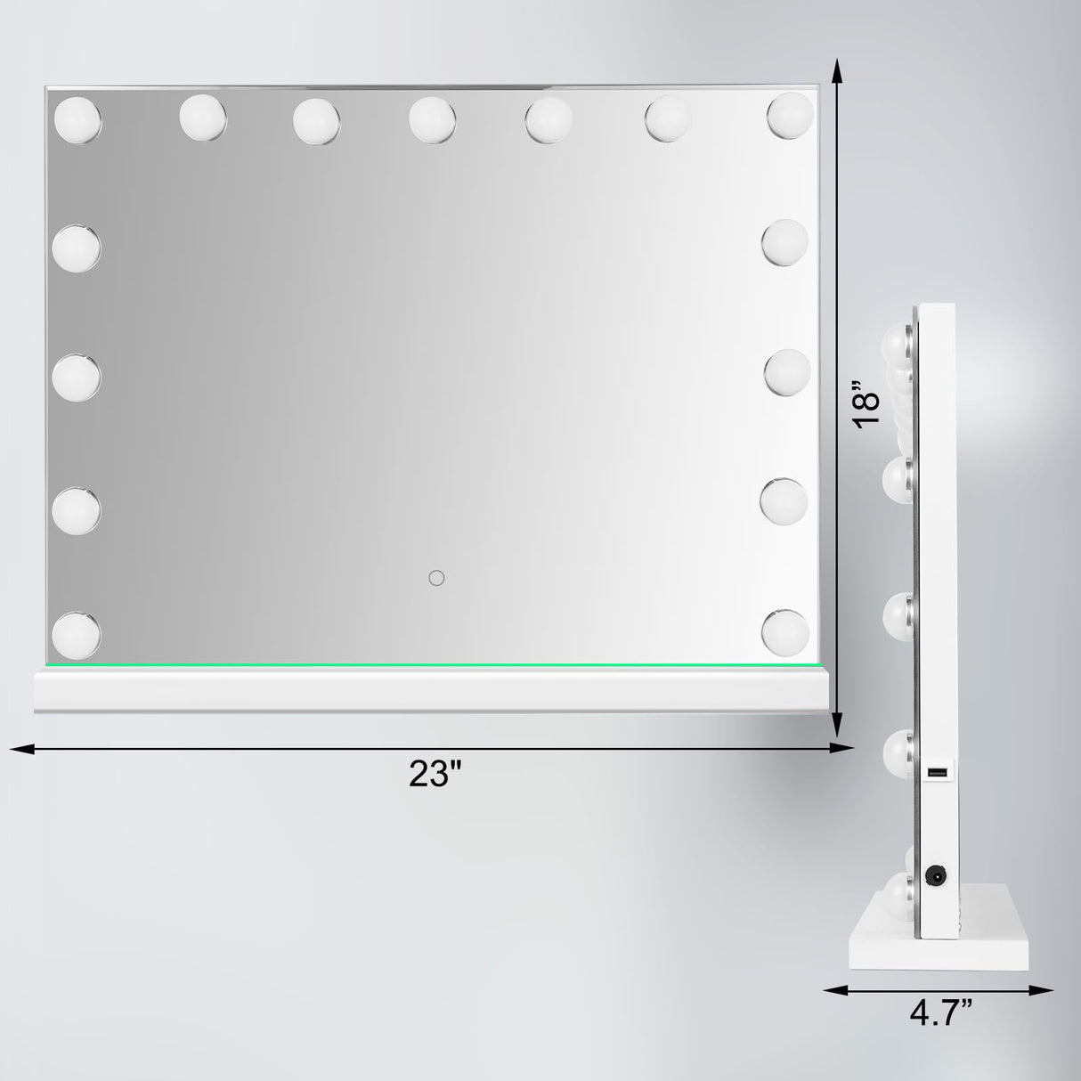 Hollywood Vanity Mirror with Lights 23x18 - 15 LED Bulbs