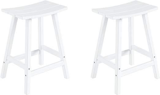 Malibu 29 Inch Outdoor Bar Stools, All Weather Resistant Poly Lumber Adirondack Bar