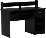 Essential Computer Desk, Hutch with Pull-Out Keyboard, Black