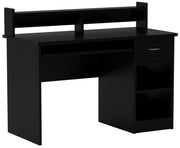 Essential Computer Desk, Hutch with Pull-Out Keyboard, Black