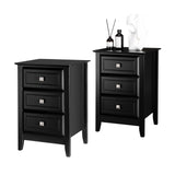 Wooden Black Nightstand Stylish