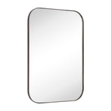 22x30'' Oil Rubbed Bronze Rounded Rectangle Bathroom Vanity Wall Mirror Stainless Steel Metal Framed Rectangular Bathroom Mirror, Vertical and Horizontal Hanging