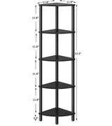 Corner Shelf, 5-Tier Corner Bookshelf, Industrial Corner Ladder Shelf,