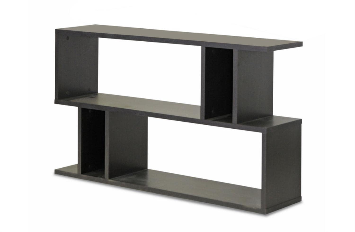 Goodwin 2-Level Modern Bookshelf, Dark Brown