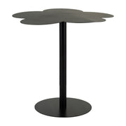 Metal 21" H Clover Shaped Top Side Table in Black Finish with Iron Construction