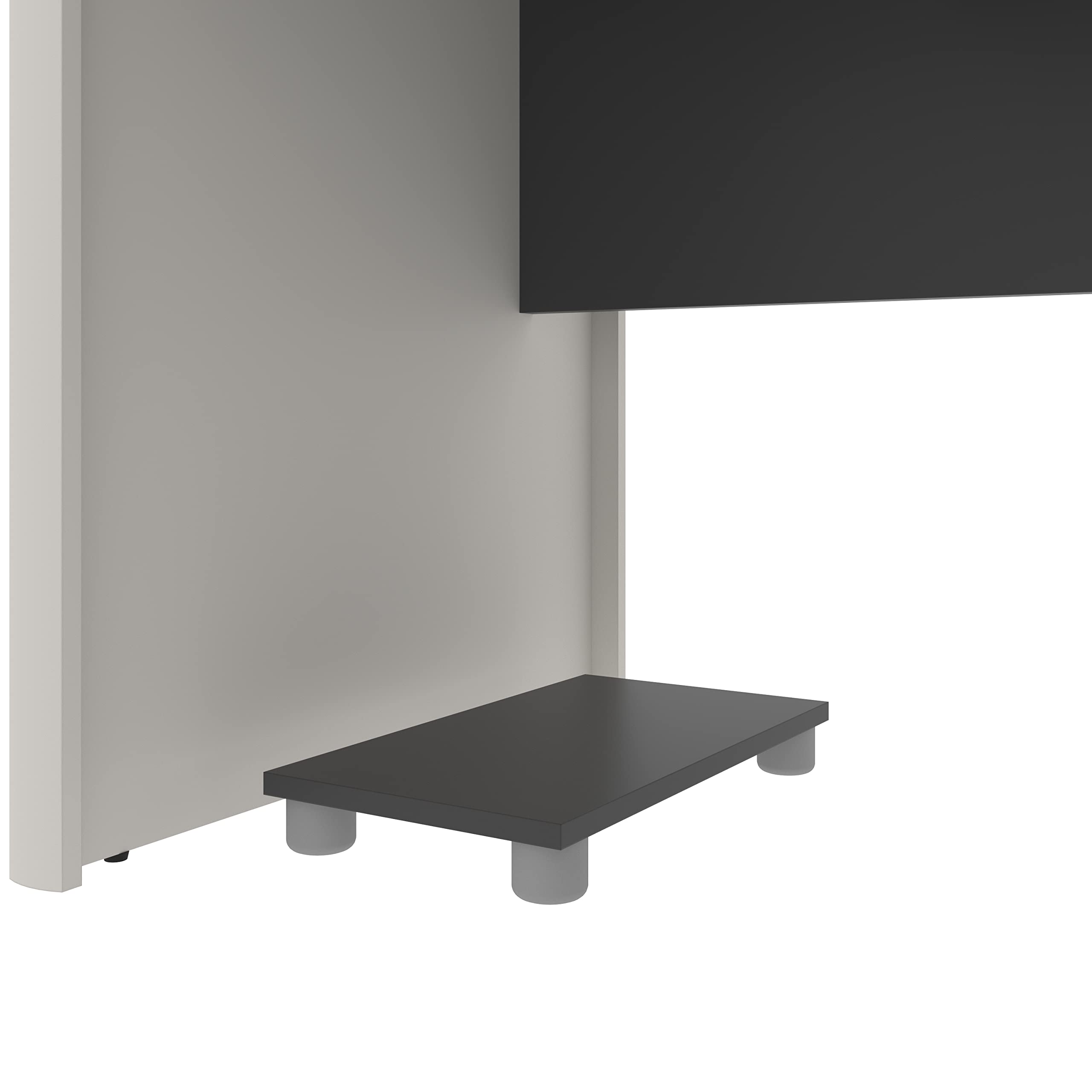 L-Shaped Desk with 1 Oversized Pedestal in Sandstone & Slate