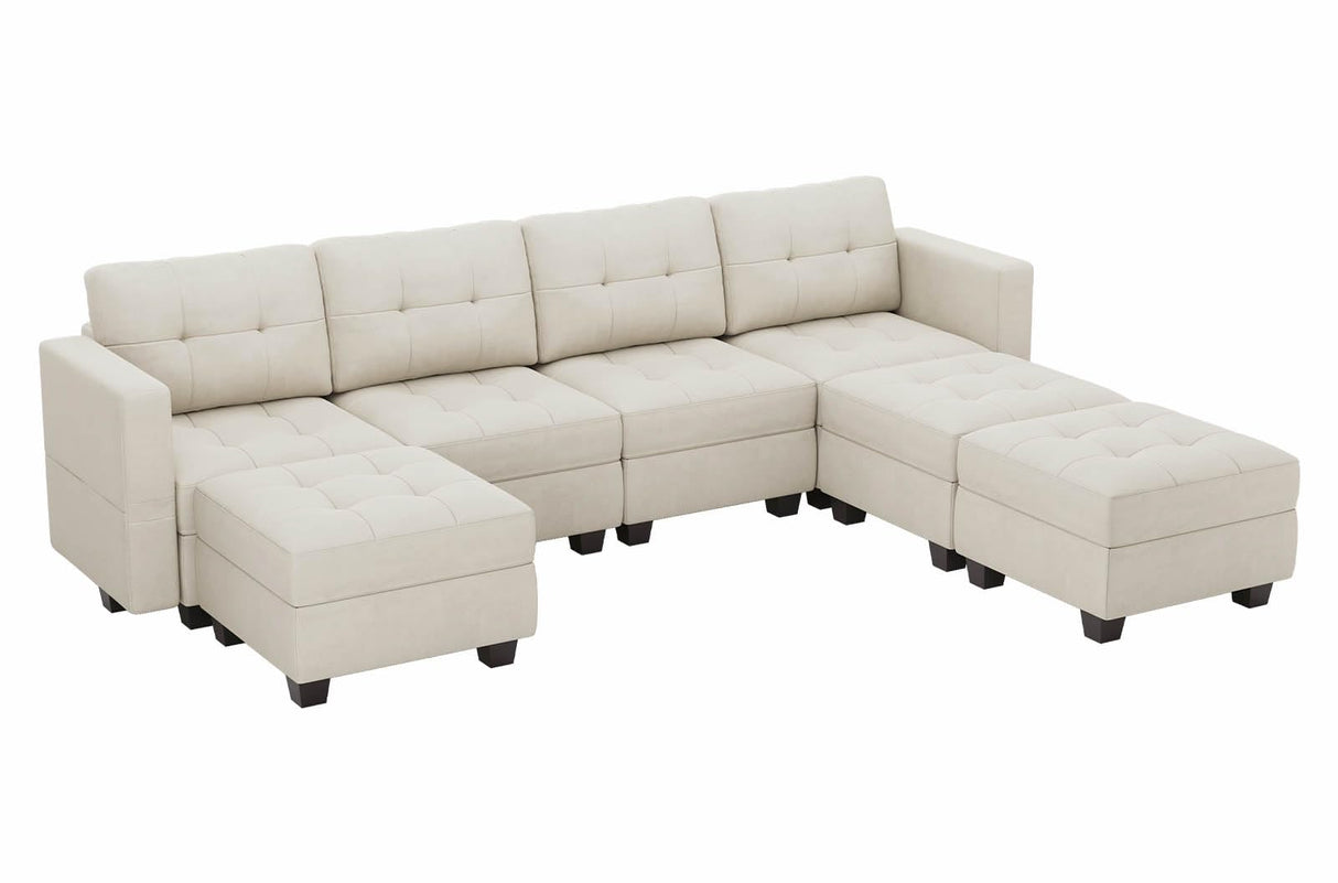 Modular U Shaped Sectional Sofa Couch, Oversized Sectional Sofa with Stoarge Seat