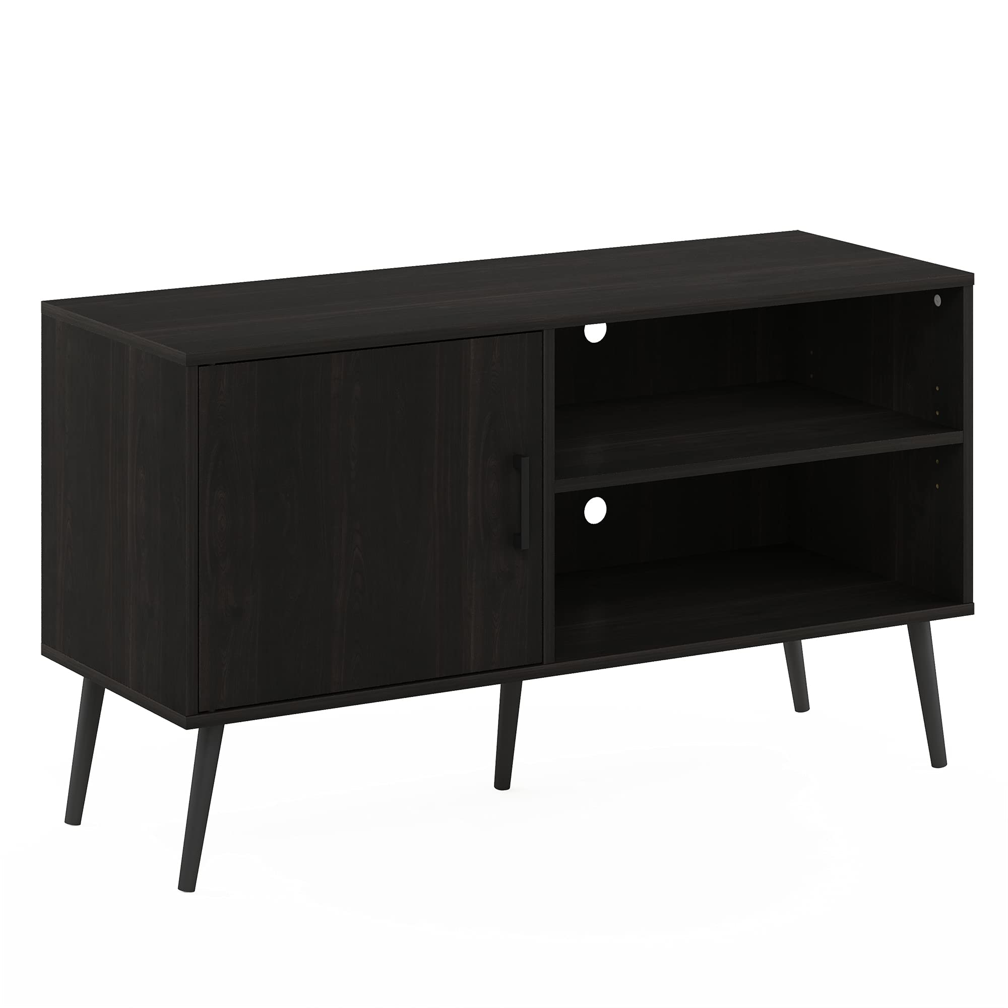 Claude Mid Century Style Stand With Wood Legs For TV Up To 55 Inches