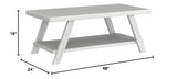 Athens Contemporary Wood Shelf Coffee Table, White