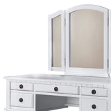 Croix Collection Vanity Set with Stool, F4074, White