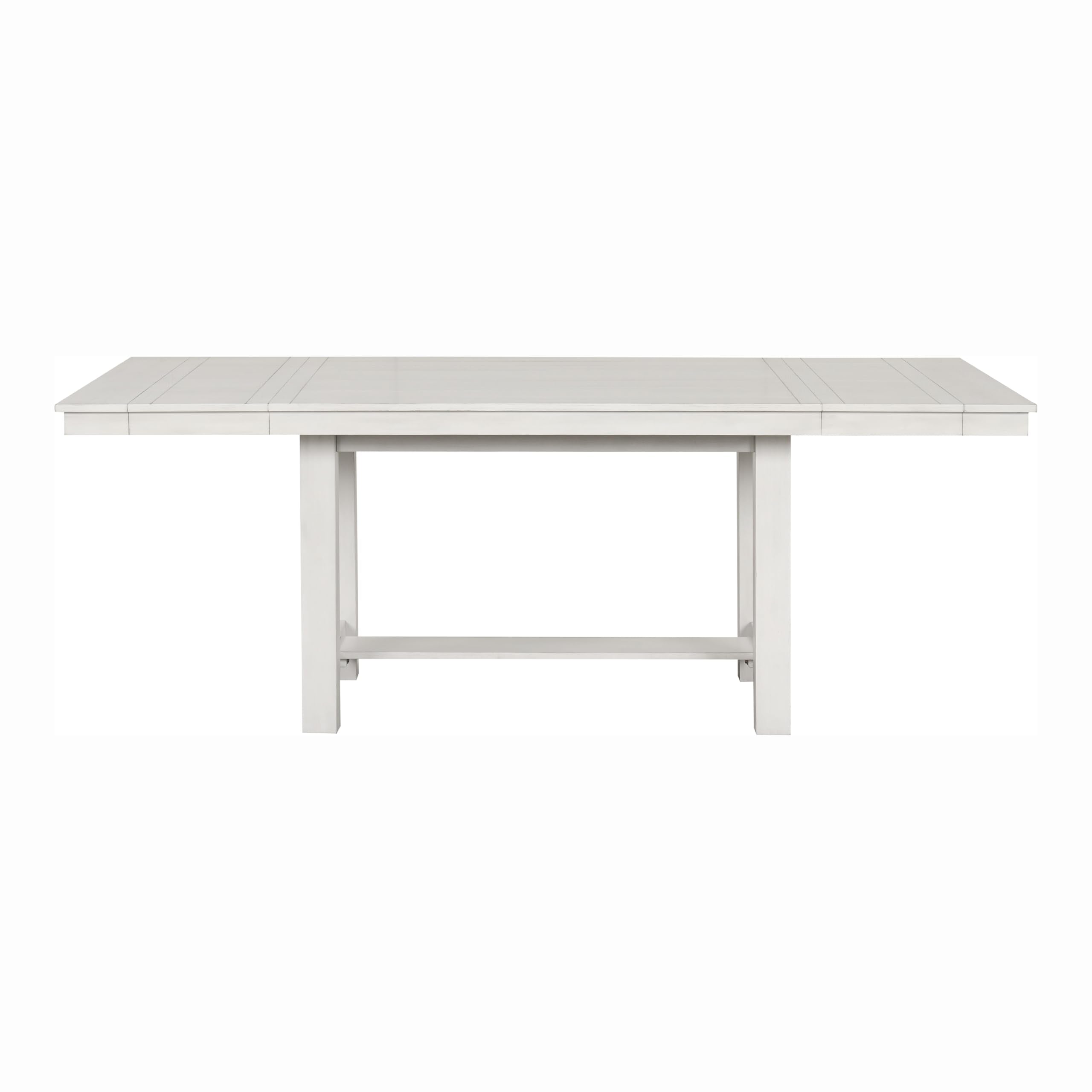 Chalen Farmhouse Wood 84-inch Rectangular Dining Table with Extendable Side Leaf