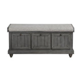 Wood Storage Bench in Dark Gray