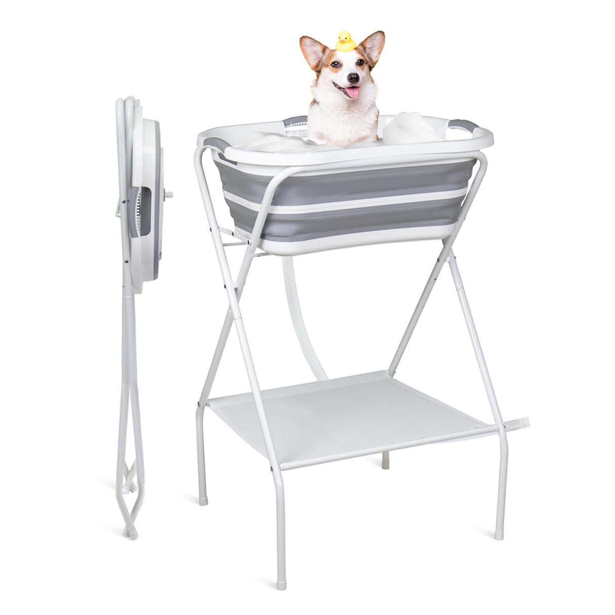 Portable Dog Bath Tub - Collapsible Elevated Pet Washing Station